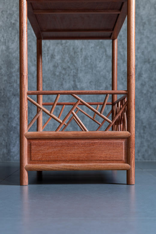 红桥红  家具严选  缅甸花梨(大果紫檀）  【72 冰裂纹 茶水架】 商品图8