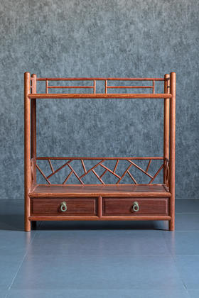 红桥红  家具严选  缅甸花梨(大果紫檀）  【72 冰裂纹 茶水架】