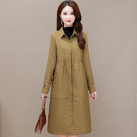 WE XYKL-SM99 时尚风衣外套女中长款2022秋冬新款修身翻领高档洋气优雅显瘦大衣 商品图0