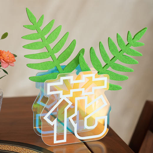 博物文创 fafa世界 毛毡花假花镭射花瓶亚克力DIY配件家具花卉 商品图2