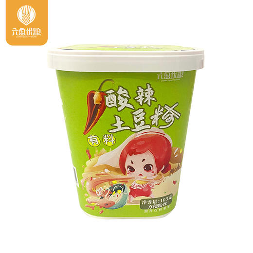 六盘优粮 酸辣土豆粉 105g*6桶 商品图1