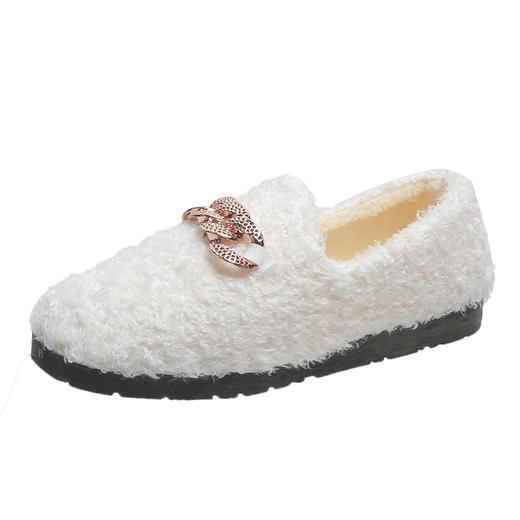 黛唯梵秋冬季新款毛毛鞋棉拖鞋女学生豆豆鞋韩版鞋女网红鞋保暖平底鞋子 商品图4