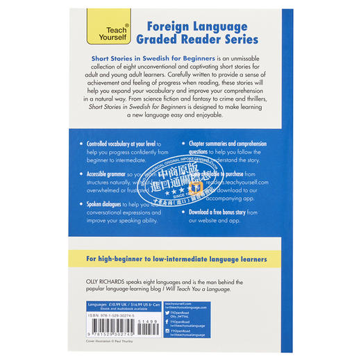 【中商原版】适合初学者的瑞典语短篇小说 Short Stories in Swedish for Beginners 瑞典英文双语版 英文原版 Olly Richards 商品图1