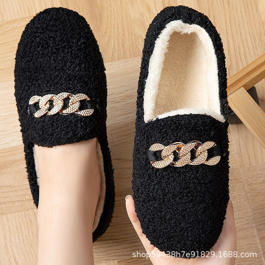 黛唯梵秋冬季新款毛毛鞋棉拖鞋女学生豆豆鞋韩版鞋女网红鞋保暖平底鞋子 商品图2