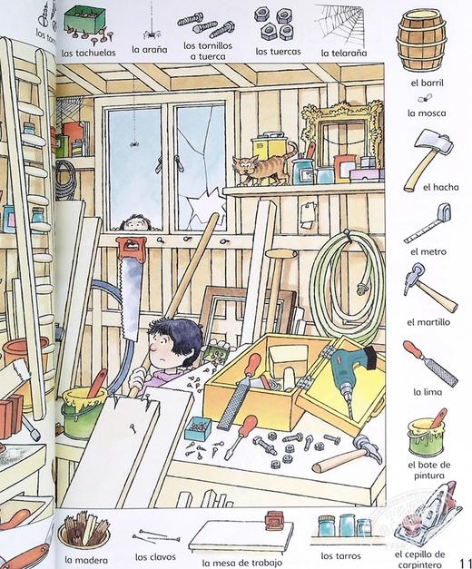 【中商原版】看图识1000西班牙语单词 英文 西班牙语 双语 First Thousand Words in Spanish Heather Amery 商品图8