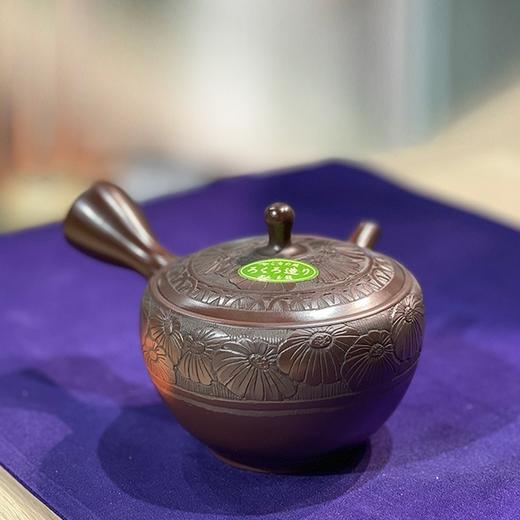 日本进口常滑烧玉龙作窑变丸行菊纹精雕刻急须功夫茶泡茶壶 商品图3