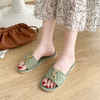 拖鞋女夏外穿ins潮平底网红时尚凉拖鞋外出2022沙滩鞋海边一字拖 商品缩略图1