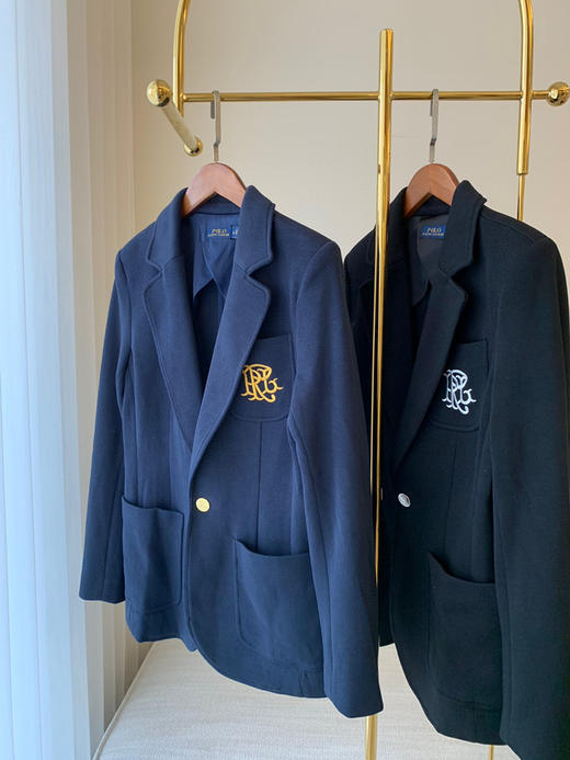 1010-6渠道货 RL 金标刺绣 垂坠弹力针织 商务休闲 西服西装外套 贼显瘦 商品图12