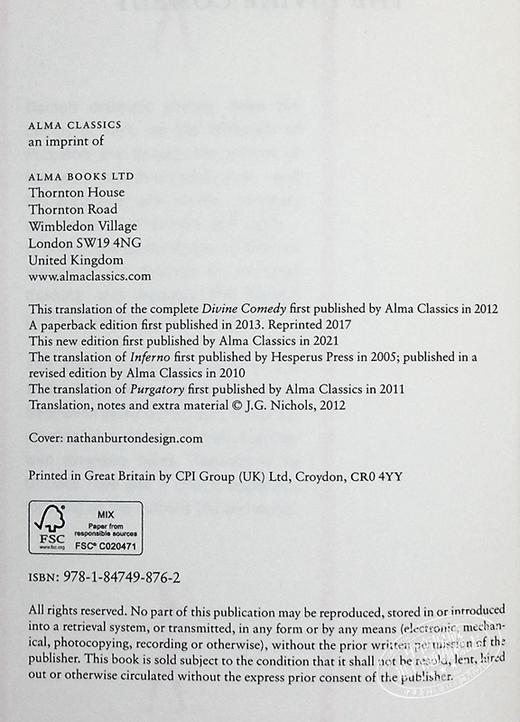【中商原版】但丁 神曲 700周年纪念版 The Divine Comedy 700th Anniversary Edition 英文原版 Dante Alighieri 商品图4