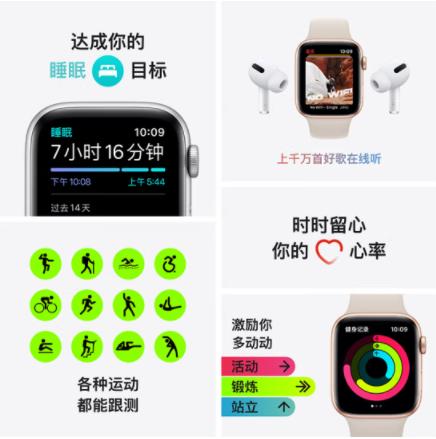 Apple Watch SE 智能手表 GPS款 40毫米深空灰色铝金属表壳 午夜色运动型表带MKQ13CH/A 商品图3