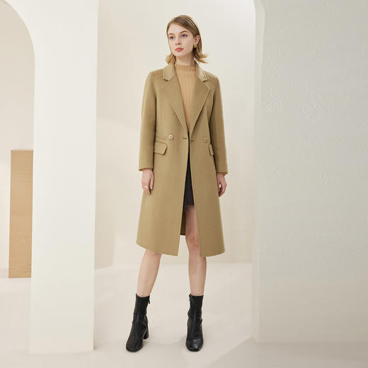 MH9E3斯尔丽瑟俪2022年冬上新商场同款法式简约西装翻领双面羊毛呢大衣 商品图1
