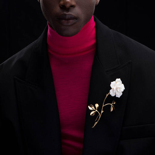 北京仓丨ANDRES GALLARDO-Rose Stem-白玫瑰 胸针［西班牙设计师］ 商品图3