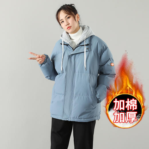 棉衣女短款加绒加厚保暖外套冬季小个子宽松大码棉服妈妈装棉袄子mrr21 商品图4