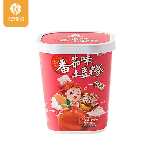 六盘优粮 番茄味土豆粉 105g*6桶 商品图0