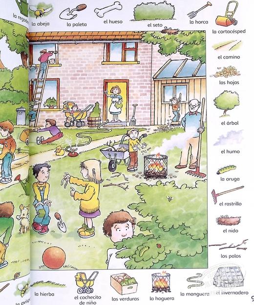 【中商原版】看图识1000西班牙语单词 英文 西班牙语 双语 First Thousand Words in Spanish Heather Amery 商品图7