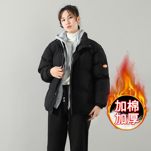 棉衣女短款加绒加厚保暖外套冬季小个子宽松大码棉服妈妈装棉袄子mrr21 商品图2