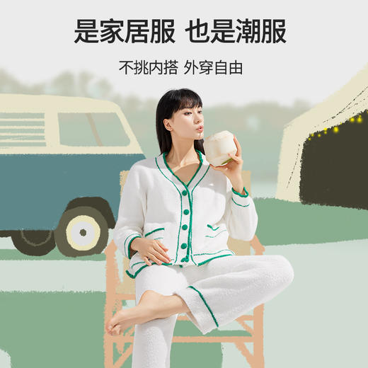 有棵树半边绒女士可外穿家居服C-PJ1003 商品图4
