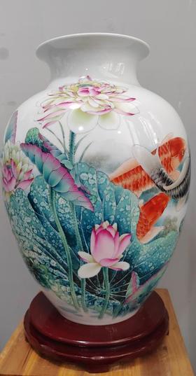 新彩连年有余冬瓜瓶