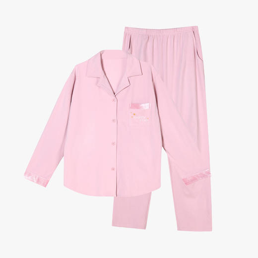 都市丽人生活家居女士保暖面料套装舒绒家居料中家居服长袖睡衣LH21J7 商品图4