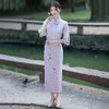 GSJ-3097全开襟一片式复合绒长款旗袍裙改良复古日常优雅年轻款 商品缩略图6