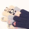 新款冬季手套加绒加厚触屏保暖手套批发针织小熊猫毛绒手套女可爱 商品缩略图3