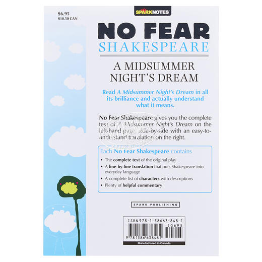 预售 【中商原版】仲夏夜之梦 无惧莎士比亚 英文原版 A Midsummer Night s Dream No Fear Shakespeare William Shakespeare 商品图1