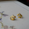 龢盒原创 18k金镶银桂金兔火欧珀轻奢耳钉 商品缩略图1