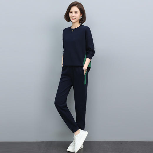 时尚拼接运动套装韩版休显瘦闲卫衣洋气减龄两件套HR-WH2125-T9 商品图0