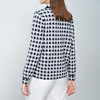【100%山羊绒外套】羊绒世家22年秋冬新品女士翻领长袖外套经典黑白格子针织外套 商品缩略图1