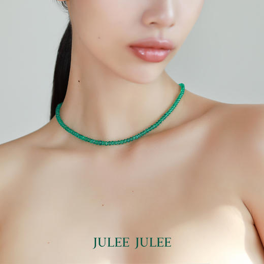JULEE JULEE茱俪珠宝 18K金天然祖母绿珠链项链  附吉尔德证书 商品图4
