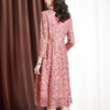 ZS-3527秋季新款大码蕾丝刺绣连衣裙女长袖时尚圆领收腰显瘦气质裙子 商品缩略图3