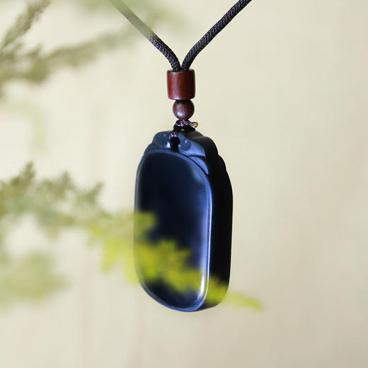 有个宫匠●和田墨玉系列   康熙多福牌  平安无事牌  新疆和田墨玉  镯芯玉料 商品图3