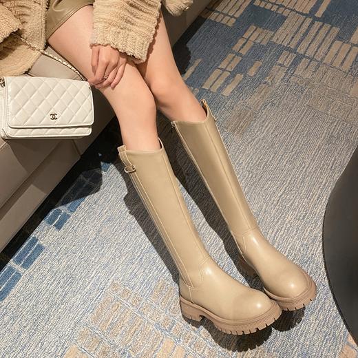 ZHR小个子长筒靴女不过膝加绒2022年冬季新款女鞋高筒V口骑士靴子 商品图8