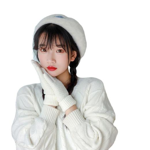 冬季针织毛线女士触屏手套韩版情侣款百搭加绒加厚保暖手套 商品图3