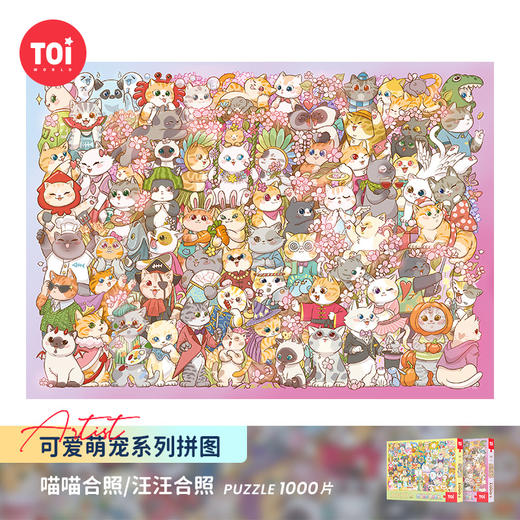TOI图益-萌宠拼图系列-《喵喵合照》-1000片 商品图0