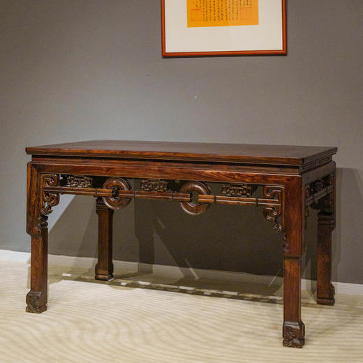 清 红木拱璧纹大画桌 商品图4