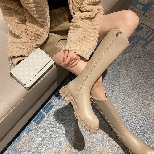 ZHR小个子长筒靴女不过膝加绒2022年冬季新款女鞋高筒V口骑士靴子 商品图9