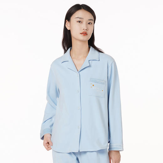 都市丽人生活家居女士保暖面料套装舒绒家居料中家居服长袖睡衣LH21J7 商品图0