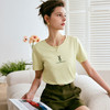 欧芮儿刺绣短袖T恤女夏季2022年新款时尚兔子冰爽双面针织上衣 商品缩略图3