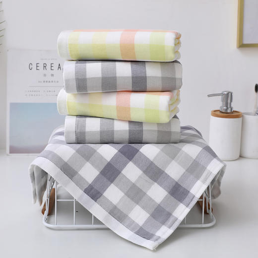 【新疆棉】纱布无捻彩格面巾，意想不到的擦拭舒适体验！ 商品图5