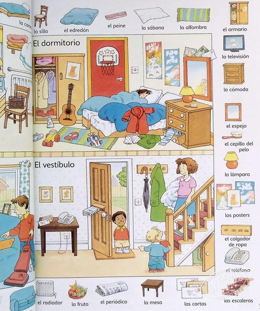 【中商原版】看图识1000西班牙语单词 英文 西班牙语 双语 First Thousand Words in Spanish Heather Amery 商品图5