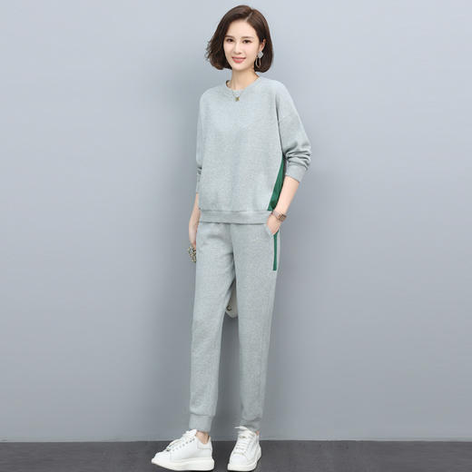 时尚拼接运动套装韩版休显瘦闲卫衣洋气减龄两件套HR-WH2125-T9 商品图3