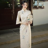 GSJ-3097全开襟一片式复合绒长款旗袍裙改良复古日常优雅年轻款 商品缩略图3