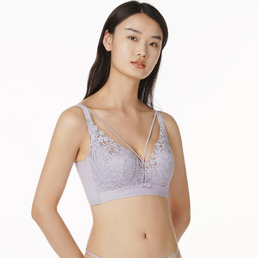 都市丽人完美包容大罩杯C杯常规内衣蕾丝超薄3/4杯文胸四排扣软钢圈LB212C 商品图1