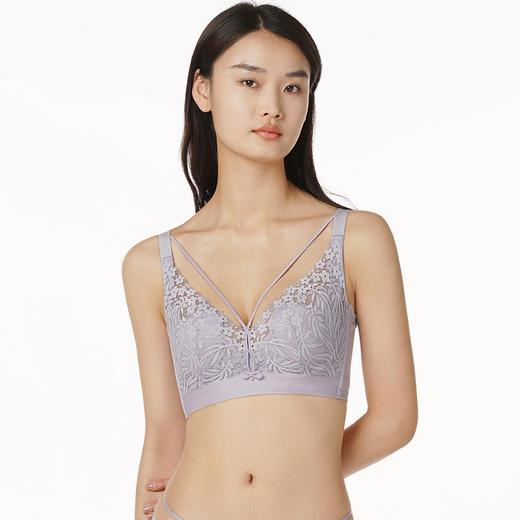 都市丽人完美包容大罩杯C杯常规内衣蕾丝超薄3/4杯文胸四排扣软钢圈LB212C 商品图0