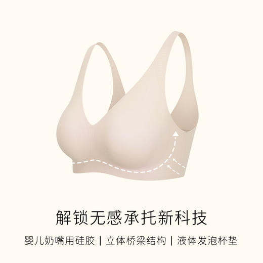 幸棉V领无痕软支撑内衣无钢圈聚拢大胸显小无痕文胸A-E杯均可穿 商品图1