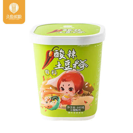 六盘优粮 酸辣土豆粉 105g*6桶 商品图0