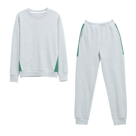 时尚拼接运动套装韩版休显瘦闲卫衣洋气减龄两件套HR-WH2125-T9 商品图4