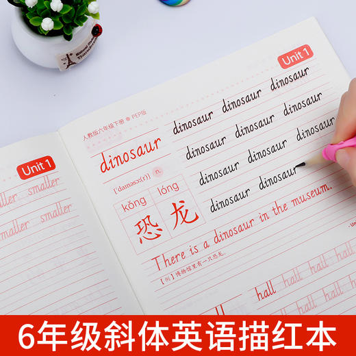 (仓发) 绍泽文化 小学生斜体英语单词描红本 练字本 人教版同步儿童临摹练字帖 六年级上下册/浙江工商大学出版社/王绍伟/6925960351501 商品图1