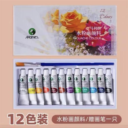 马利牌水粉颜料12色24色5ml儿童小学生用初学者绘画美术生画画材料1盒玛丽马力牌 商品图6